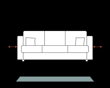 Leave enough space to maneuver around the sofa.
